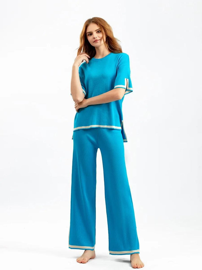 Charlotte™ - Elegant Ice Silk Short Sleeve Co-Ord Set