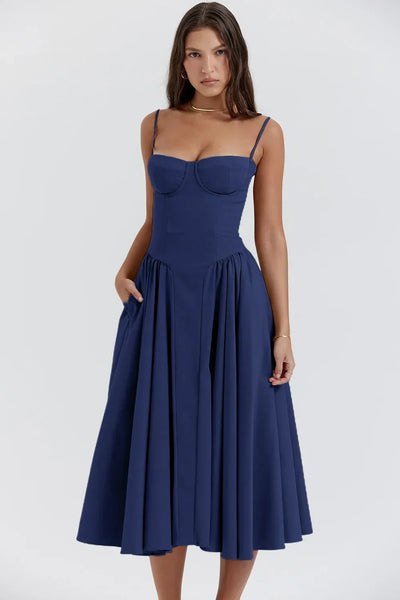 Aubrey™ - Elegant Sleeveless Corset Midi Dress