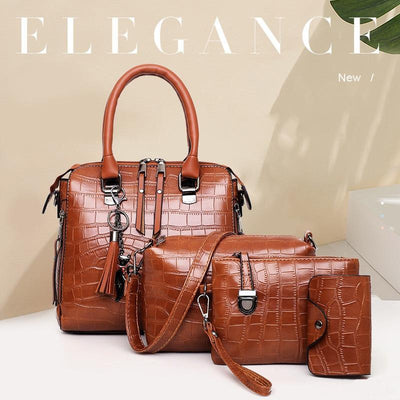 Olivia™ - 4-Piece Modern Leather Bag Set