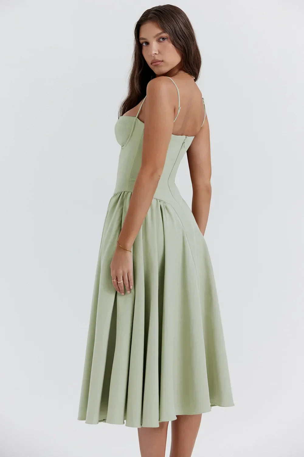 Aubrey™ - Elegant Sleeveless Corset Midi Dress