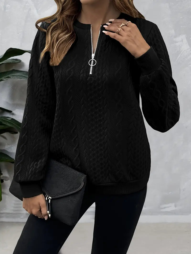 Zoe™ - Elegant Zip-Up Sweater For Comfort And Style