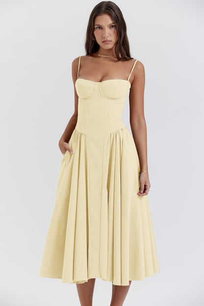 Aubrey™ - Elegant Sleeveless Corset Midi Dress