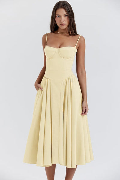 Aubrey™ - Elegant Sleeveless Corset Midi Dress