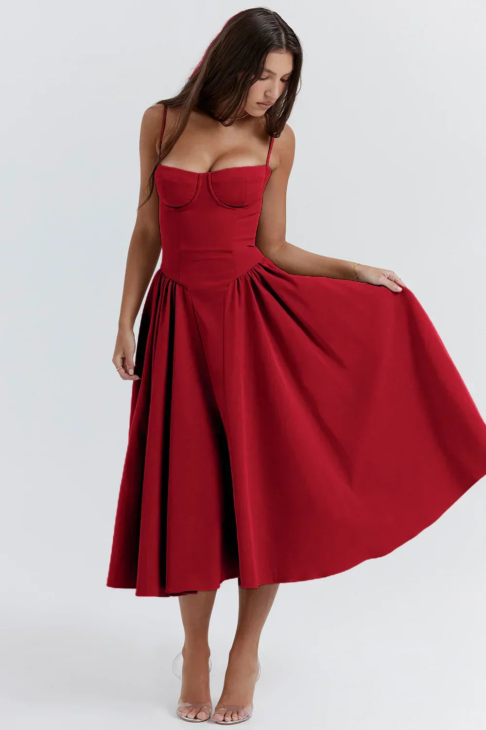 Aubrey™ - Elegant Sleeveless Corset Midi Dress