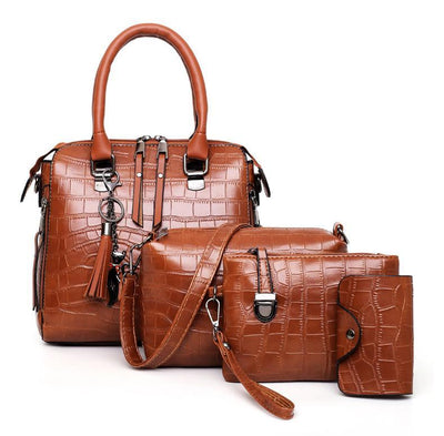 Olivia™ - 4-Piece Modern Leather Bag Set