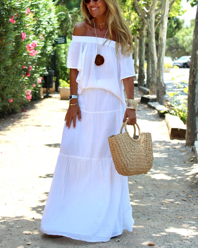 Zoe™ - Comfy Off-Shoulder Maxi Dress