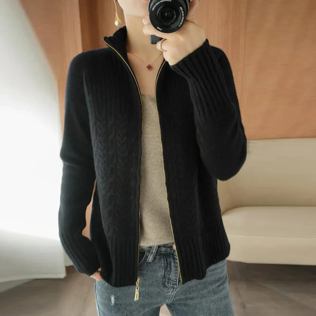 Madison™ - Knitted Soft Cashmere Sweater with Zipper