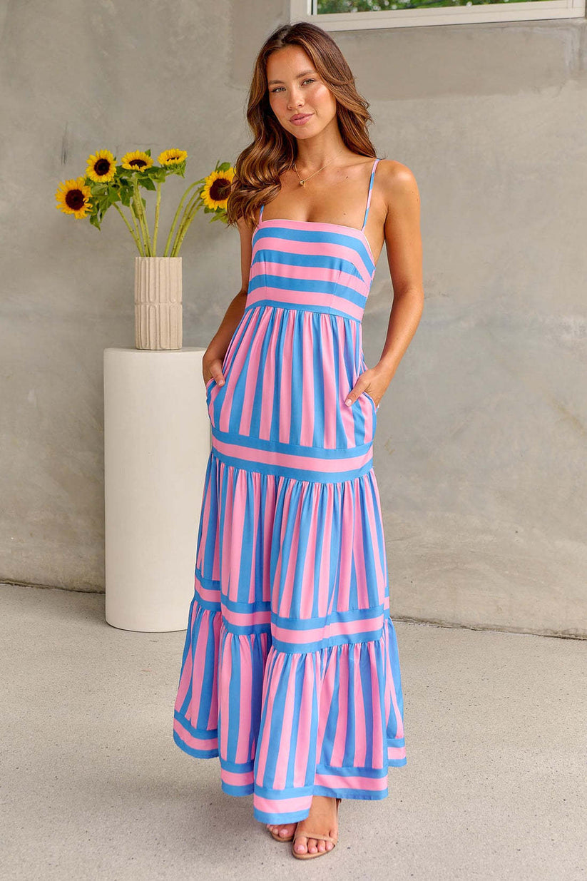 Victoria™ - Stylish Striped Summer Maxi Dress