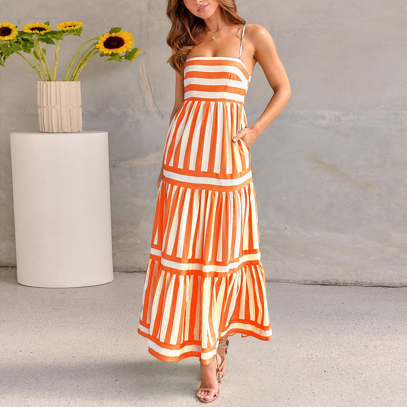 Victoria™ - Stylish Striped Summer Maxi Dress