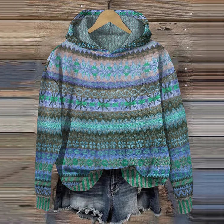 Lina™ - Ethnic Knit Style Hoodie