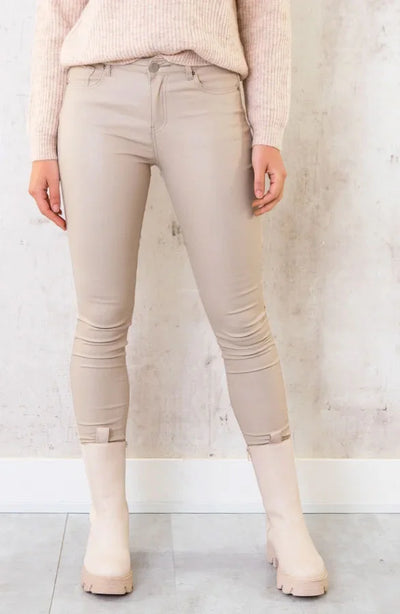 Lily™ - Coating Jeans Light Beige