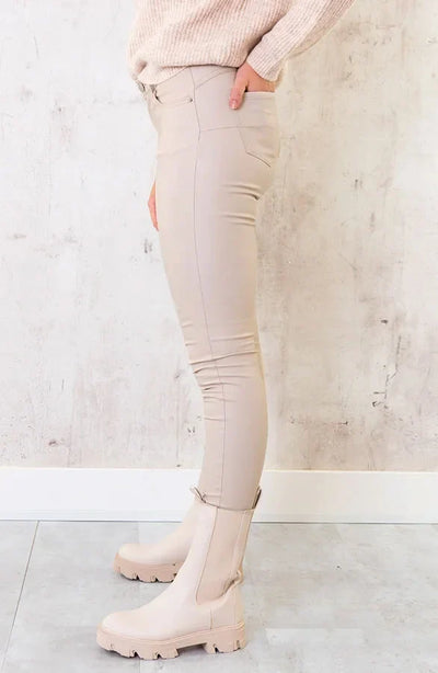 Lily™ - Coating Jeans Light Beige