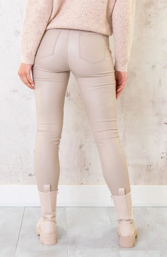 Lily™ - Coating Jeans Light Beige