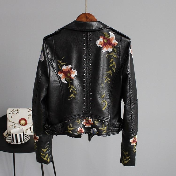 Zoe™ - Stylish Handmade Floral Embroidered Leather Jacket