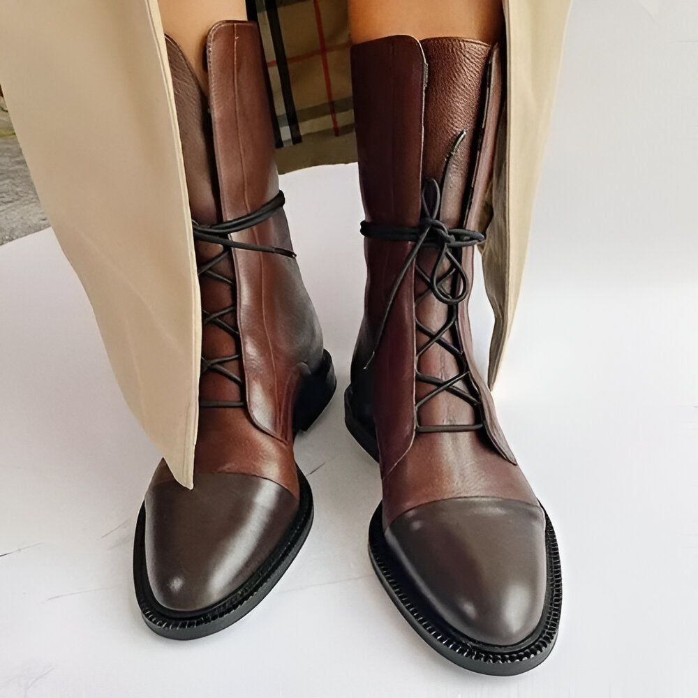 Isabella™ - Elegant Leather Heeled Boots