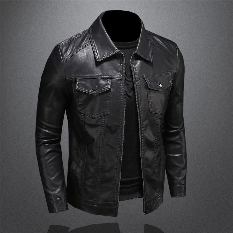 Caleb™ - Classic Comfortable Leather Jacket