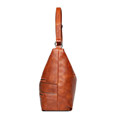 Ellie™ - Double Zipper Vegan Leather Shoulder Bag