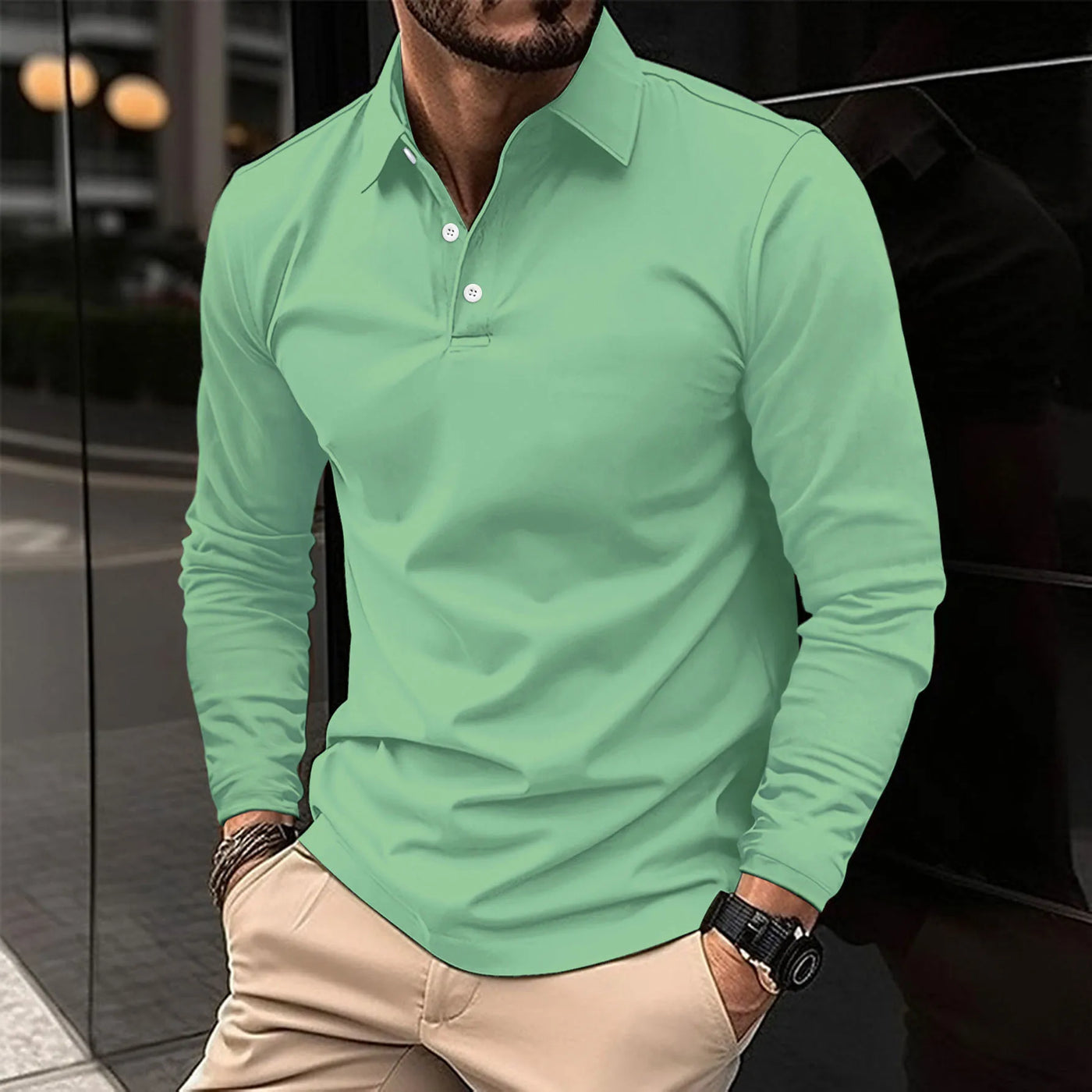 Ethan™ - Stylish Casual Long-Sleeved Polo