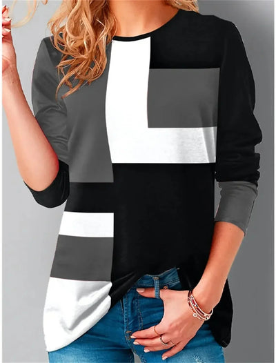 Aubrey™ - Vintage Comfy Color Block Sweatshirt