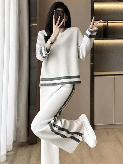 Aubrey™ - Comfortable Loose Striped Long Sleeved Tracksuit Set