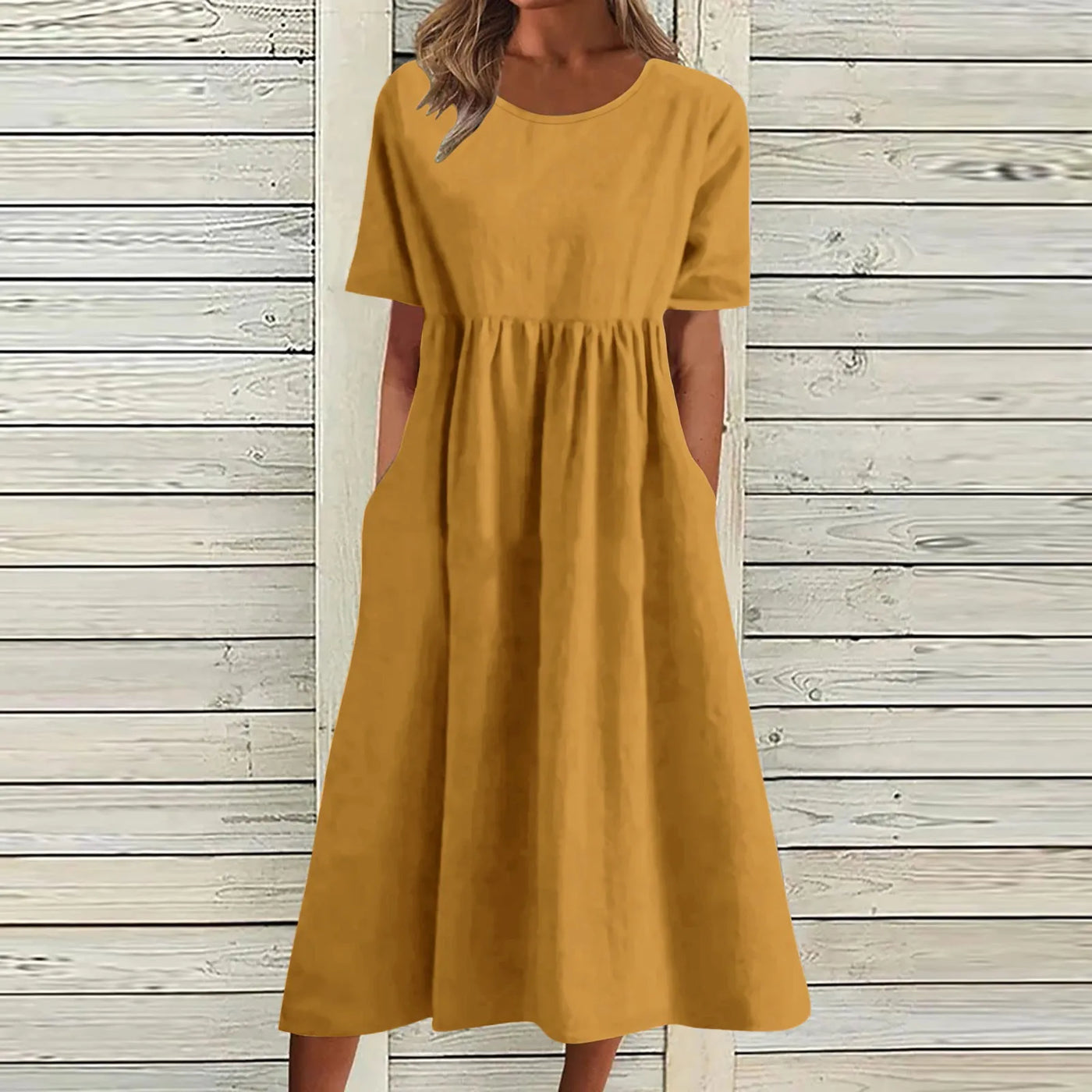 Harper™ - Vintage Breathable Cotton O-Neck Maxi Dress