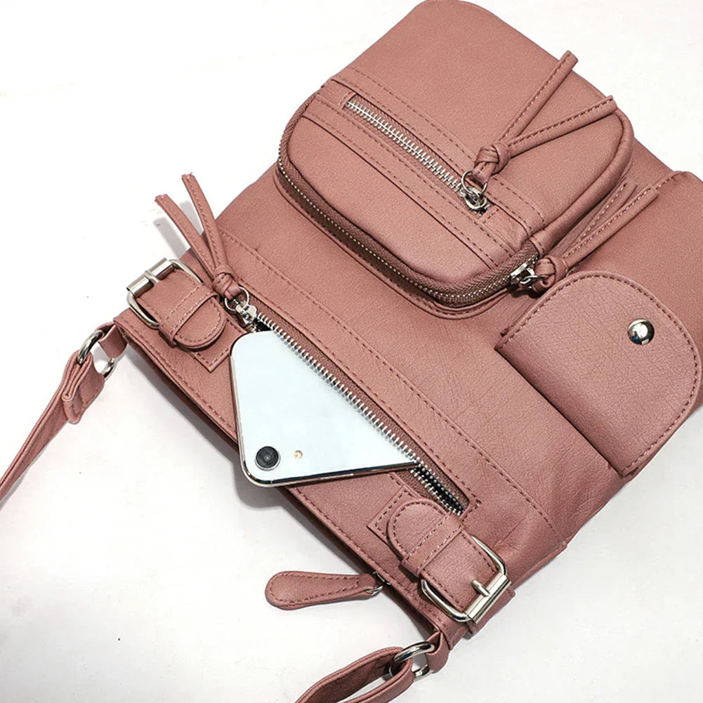 Ariana™ - Multiple Pockets Soft Leather Crossbody Bag