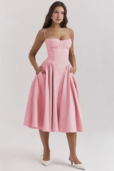 Aubrey™ - Elegant Sleeveless Corset Midi Dress