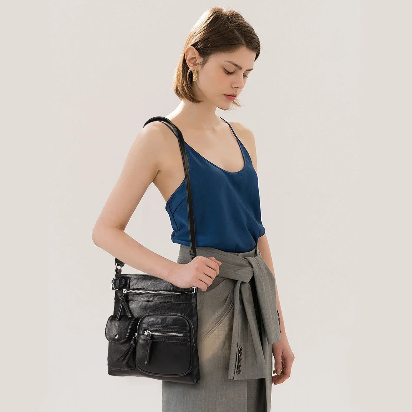 Ariana™ - Multiple Pockets Soft Leather Crossbody Bag