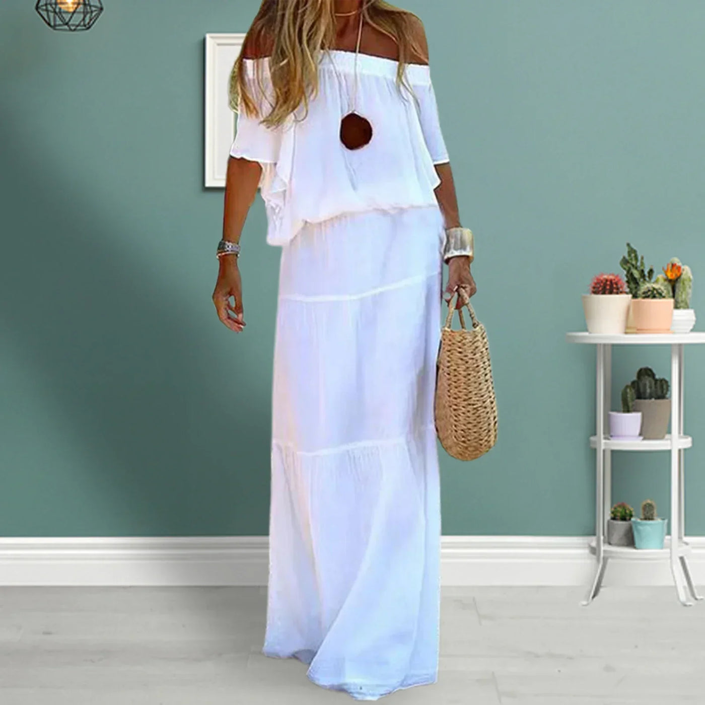 Zoe™ - Comfy Off-Shoulder Maxi Dress