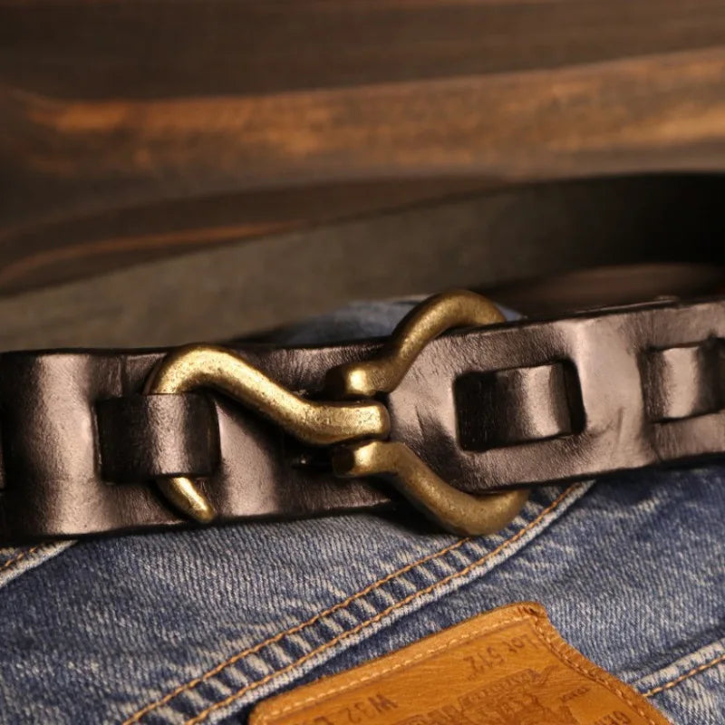 Levi™ - Handcrafted Pure Leather Hook Belt