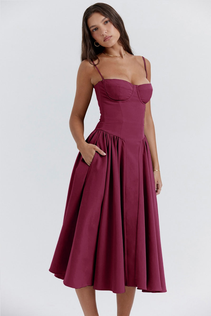 Aubrey™ - Elegant Sleeveless Corset Midi Dress