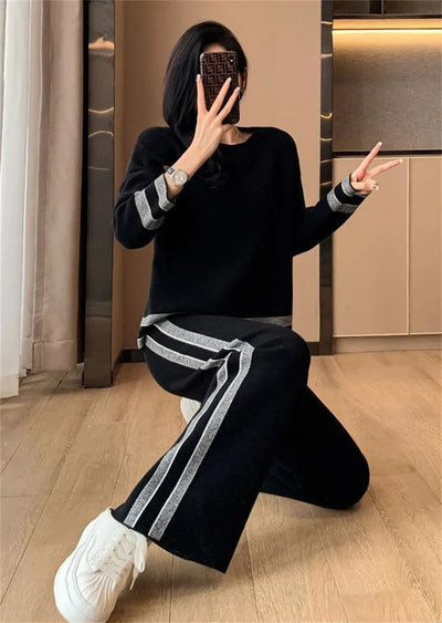 Aubrey™ - Comfortable Loose Striped Long Sleeved Tracksuit Set