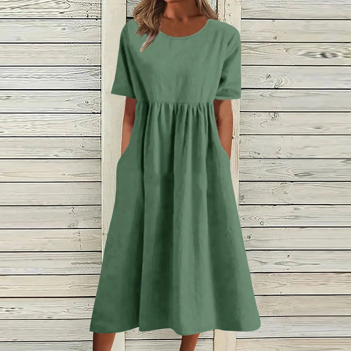 Harper™ - Vintage Breathable Cotton O-Neck Maxi Dress