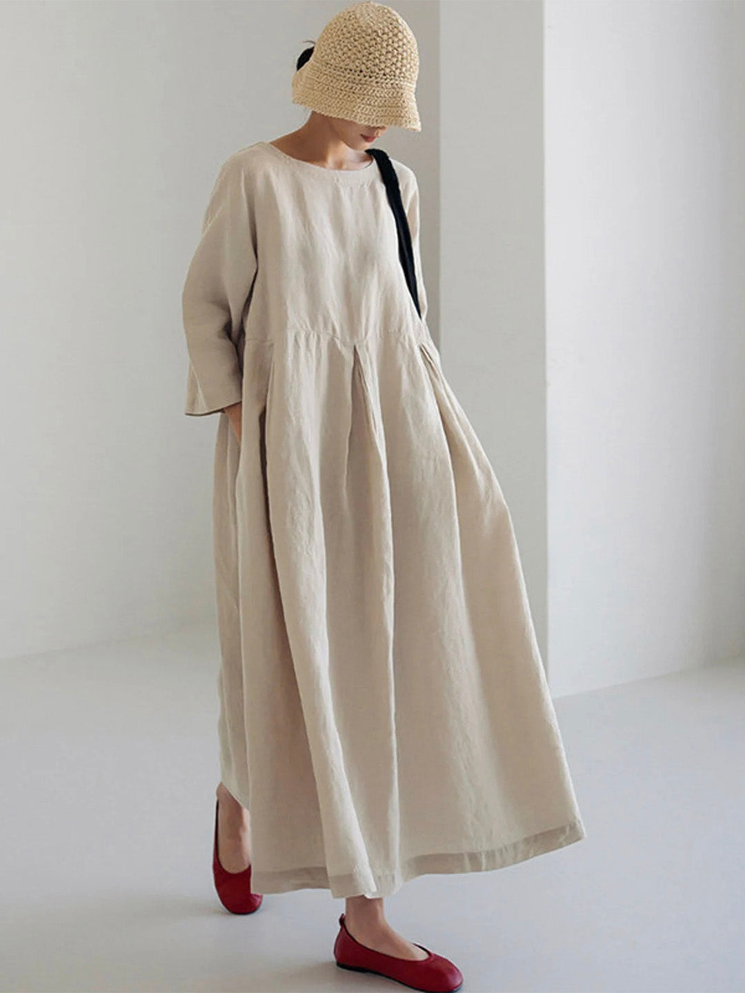 Luna™ - Loose Linen Dresses with Side Pockets