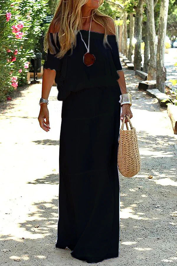 Zoe™ - Comfy Off-Shoulder Maxi Dress