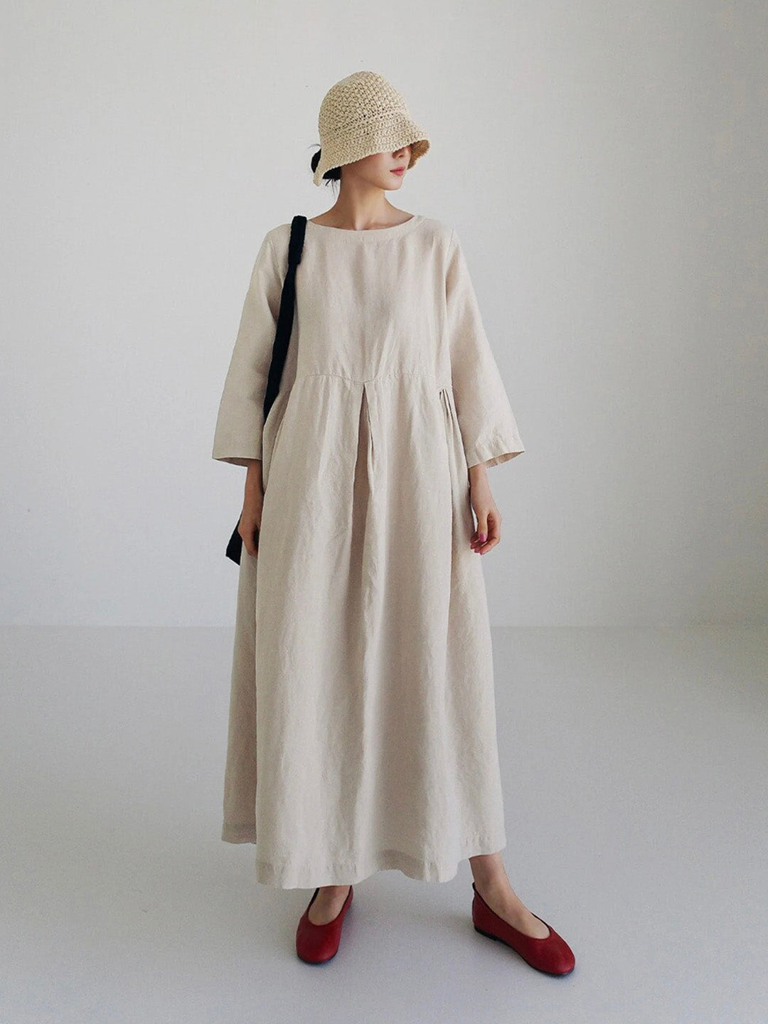 Luna™ - Loose Linen Dresses with Side Pockets