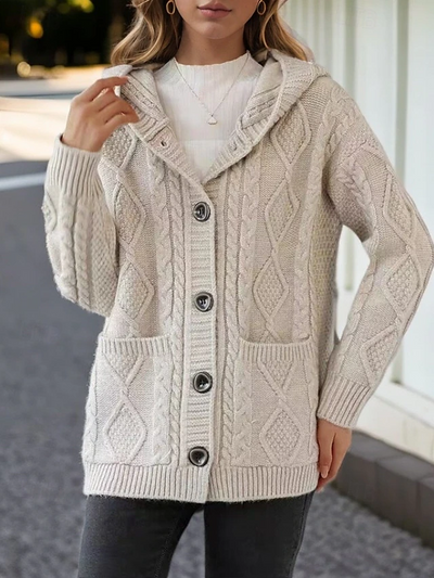 Lina™ - Elegant Diamond Stitch Cardigan