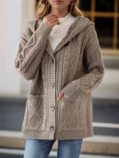 Lina™ - Elegant Diamond Stitch Cardigan