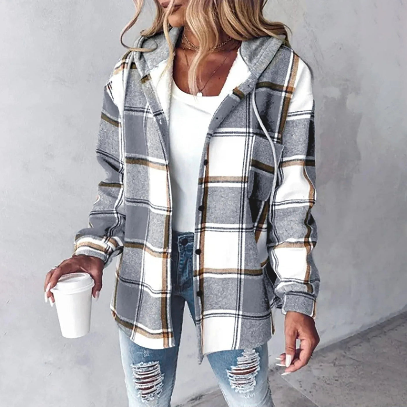 Addison™ - Stylish Ultra Soft Hooded Checkered Jacket