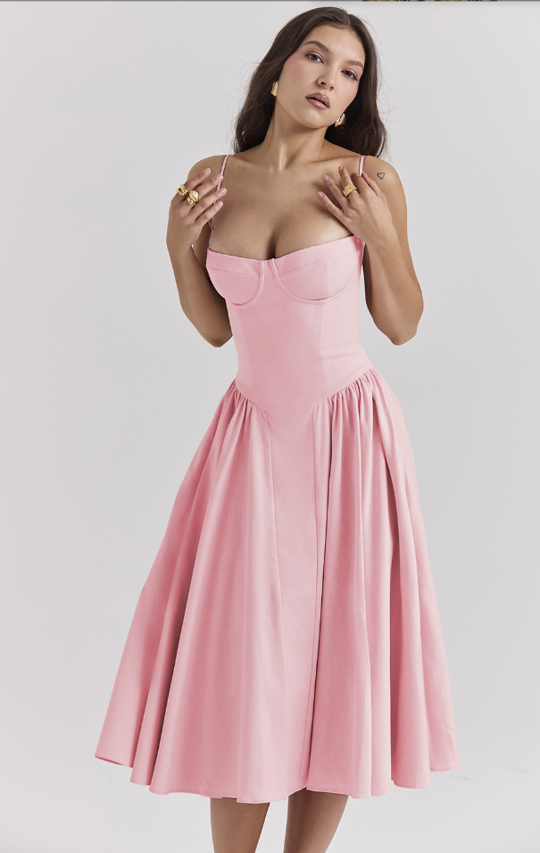 Aubrey™ - Elegant Sleeveless Corset Midi Dress