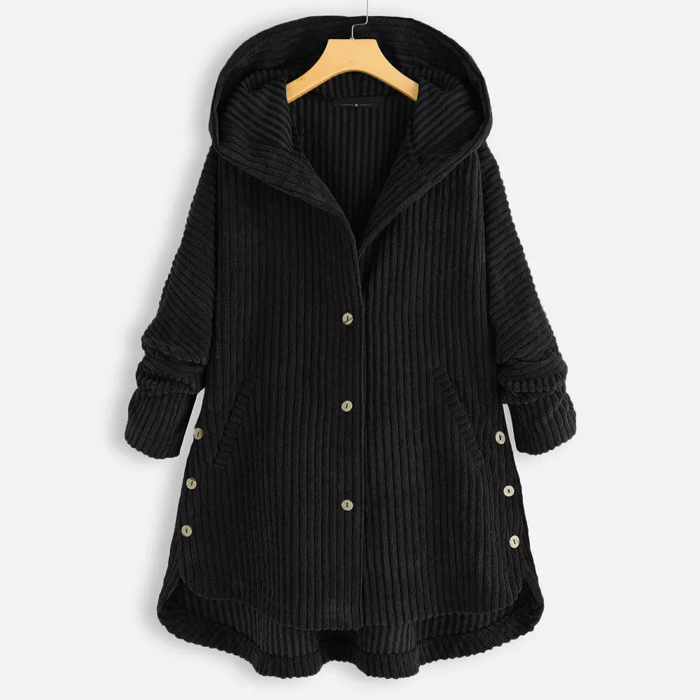 Aria™ - Comfortable Ribbed Hooded Coat