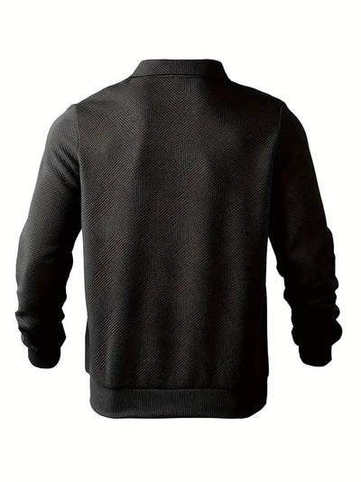 James™ - Vintage Geometric Design Sweater With Zipper